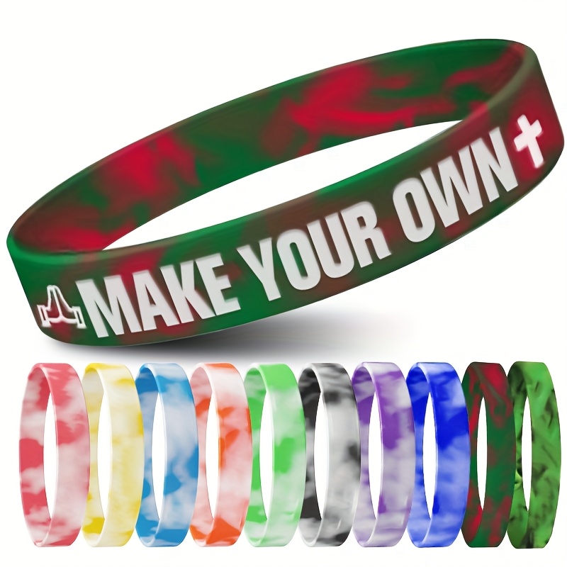 163pcs Silicone Bracelets with Religious Patterns